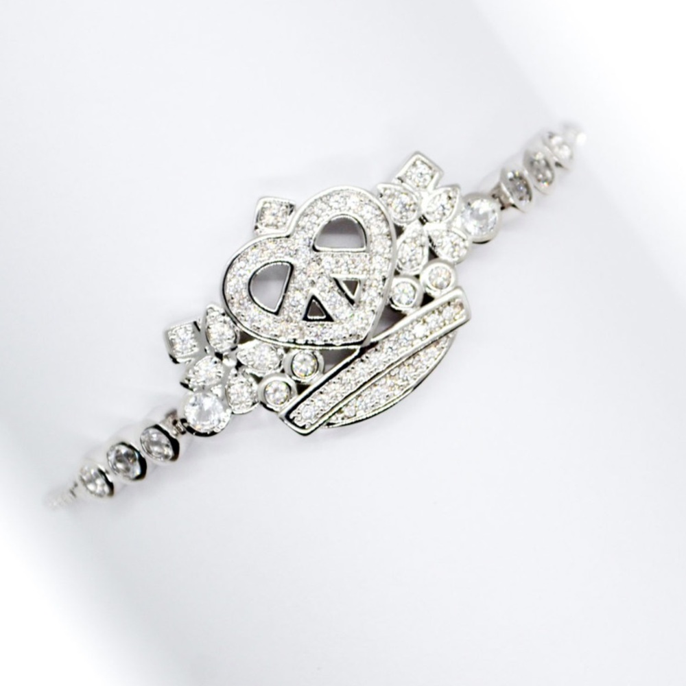 Love & Peace Silver Bracelet